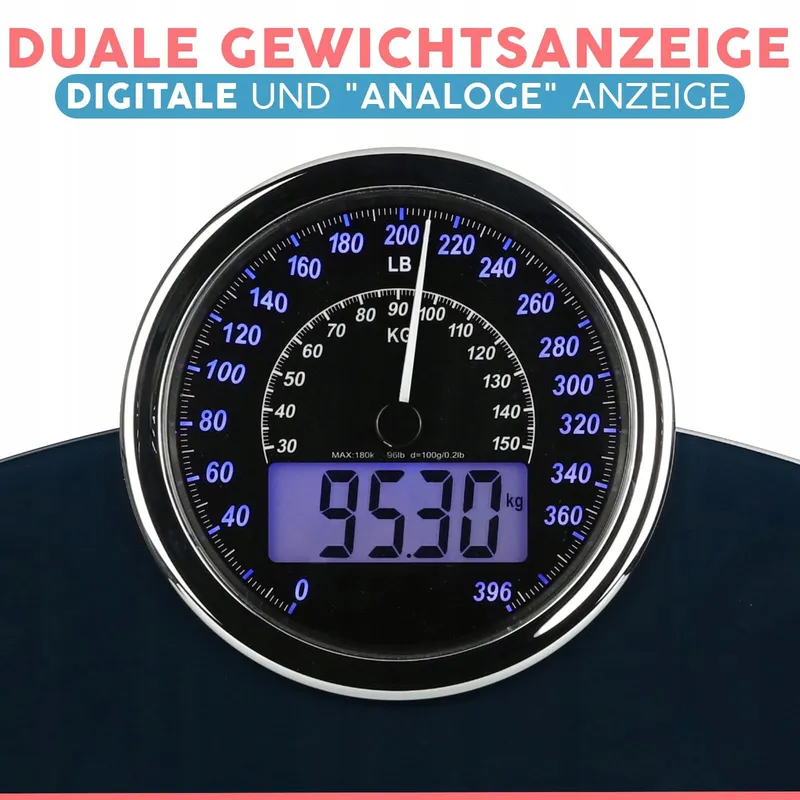 ADAMSON Hybride Weegschaal 2-in-1 Digitaal Analoog 180kg — foto 3