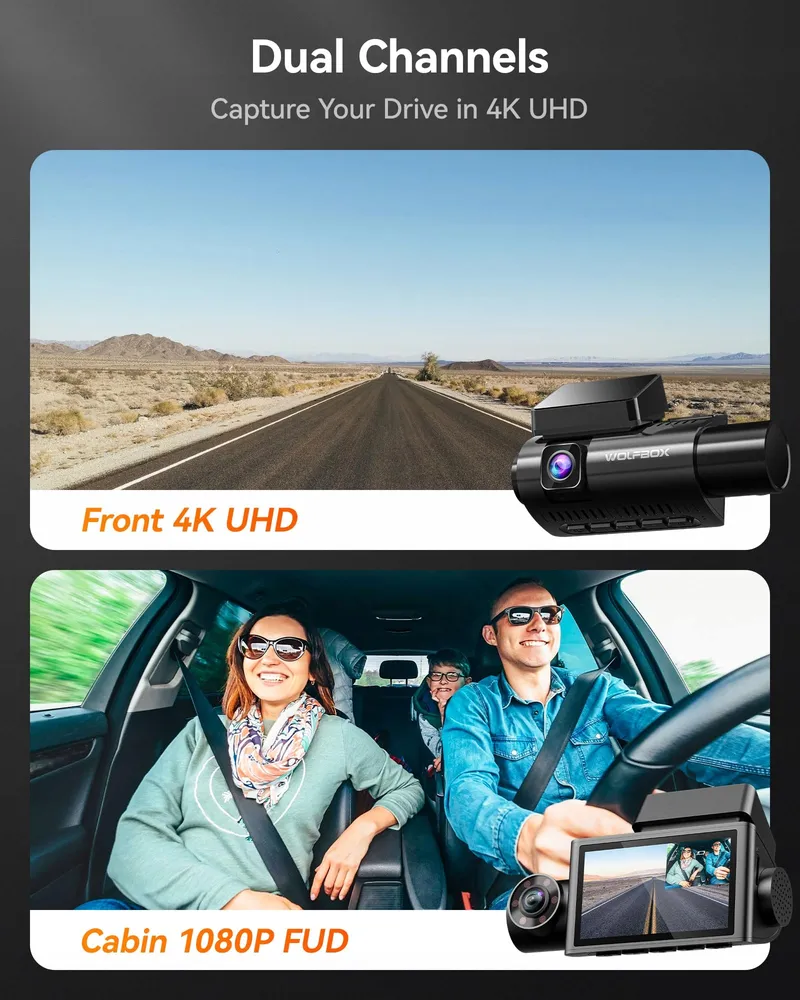 WOLFBOX Dashcam 3-Kanaals 4K WiFi GPS Nachtzicht 512GB — foto 3