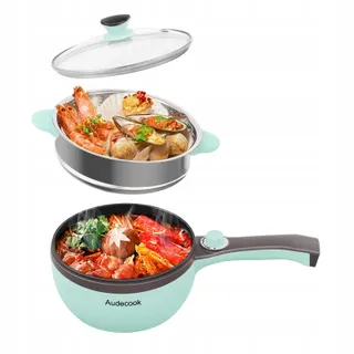 AUDECOOK Elektrische Hotpot met Stoomgarer 1,5L Antiaanbak Pan