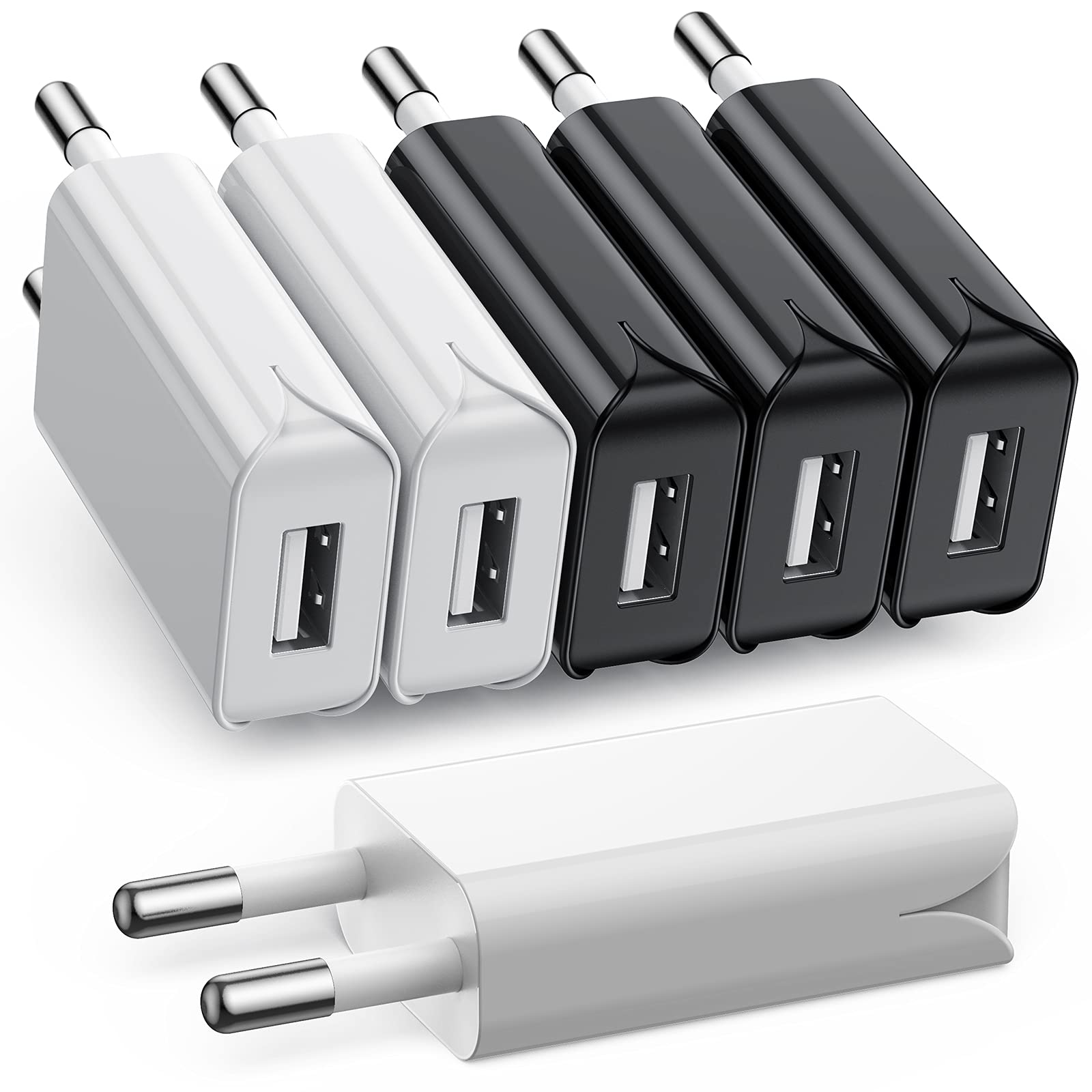 TONGKTAI USB Laadstekker 6 Stuks 5V/1A Slim USB-C