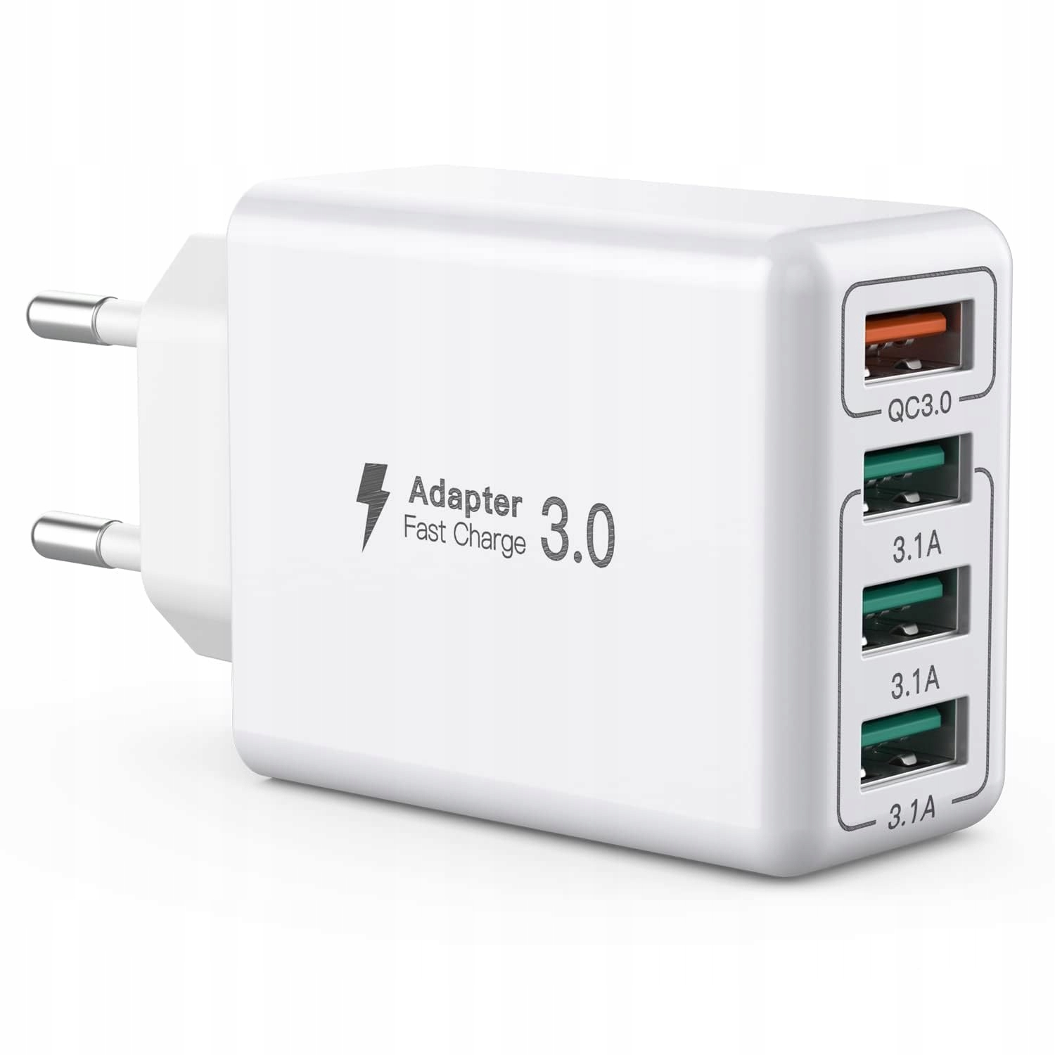 USB 4-Poorts Oplader 33W QC3.0 iPhone 12-16 Galaxy S21-24
