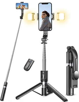 Selfie Stick Statief met Lamp 114cm iPhone Samsung Android