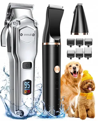 ONEISALL Tondeuse Honden Katten 3-in-1 Waterdicht IPX7 Zilver