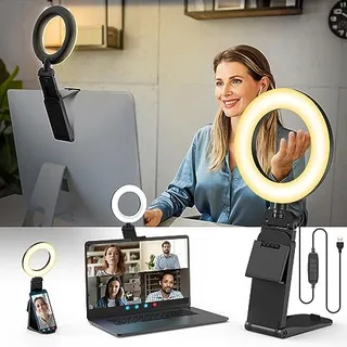 EVERSHOP 5" LED Ringlicht Statief Telefoonhouder 360° Draaibaar — miniatuur 1
