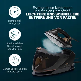 PRINCESS Stoomstation 3000W 7,5Bar 1,5L Keramische Zool — miniatuur 3