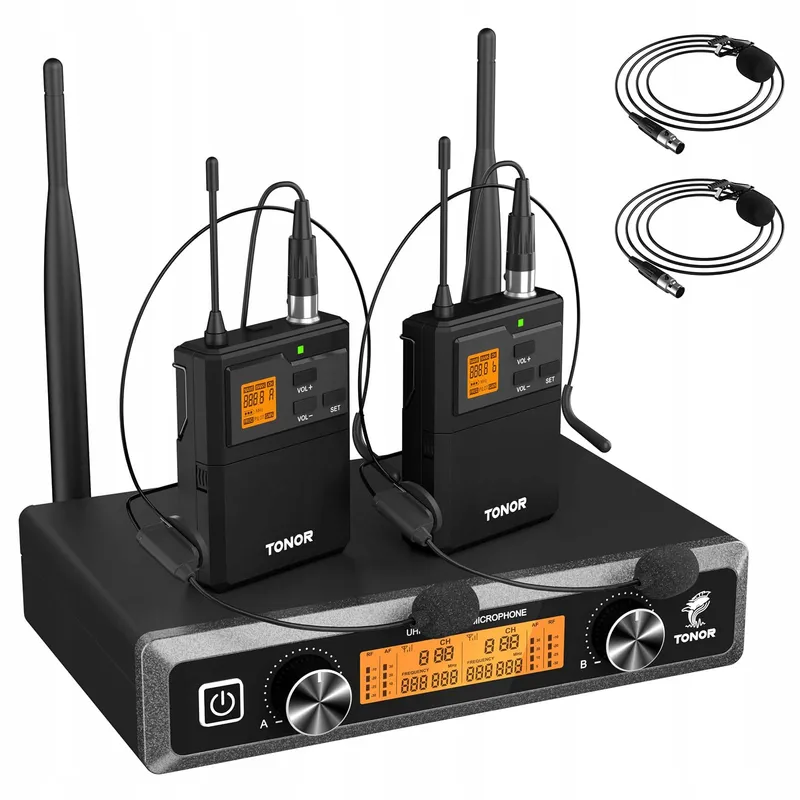 TONOR Draadloze UHF Microfoonset met Bodypack Zender — foto 1