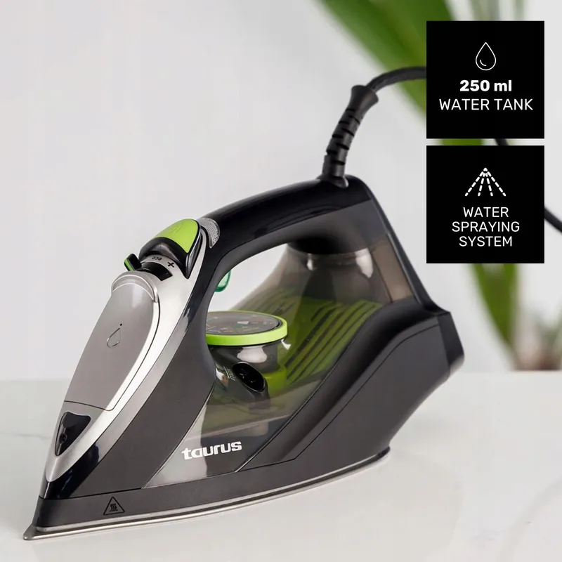 TAURUS Stoomstrijkijzer 3000W 200g/min ECO Precisietip Zwart — foto 2