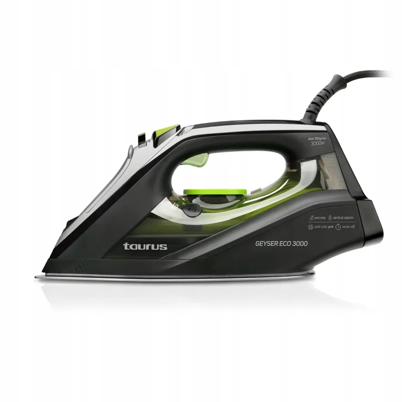 TAURUS Stoomstrijkijzer 3000W 200g/min ECO Precisietip Zwart — foto 1