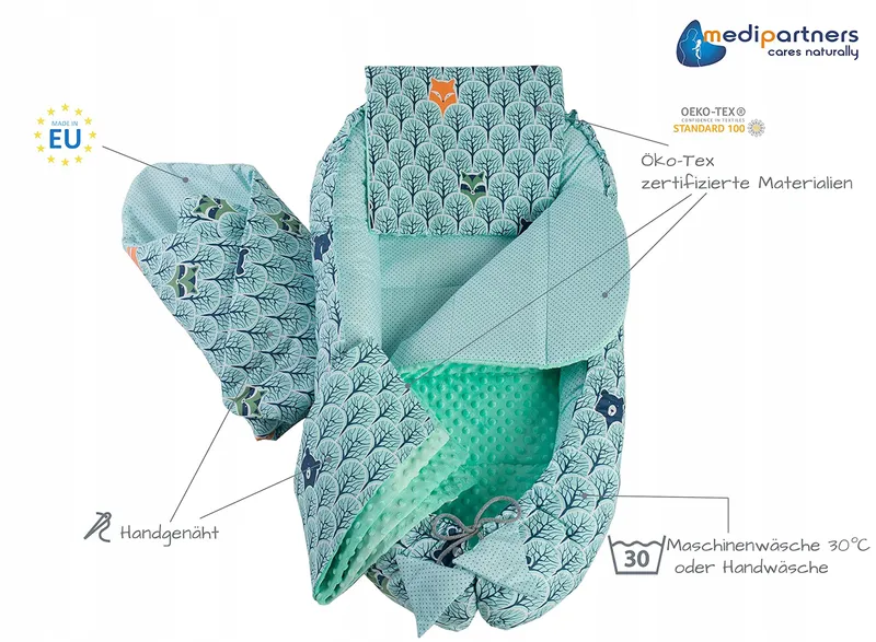 MEDIPARTNERS Babynestje Set 100x60x15 Katoen — foto 12