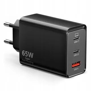 USB C Oplader 65W 3-Poorts 2 USB-C 1 USB-A PPS Snellader — miniatuur 1
