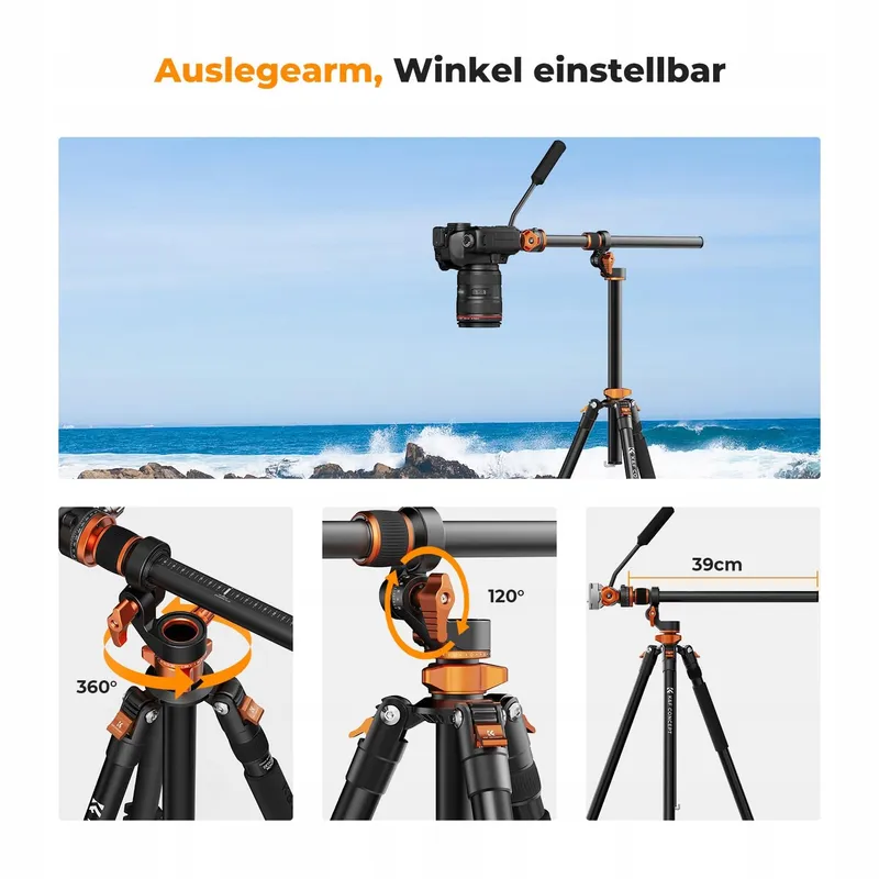 K&F CONCEPT Videostatief 231cm Fluid Head DSLR Camera — foto 5