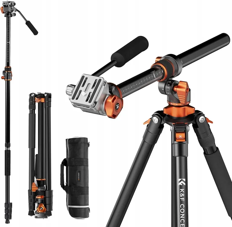 K&F CONCEPT Videostatief 231cm Fluid Head DSLR Camera — foto 1