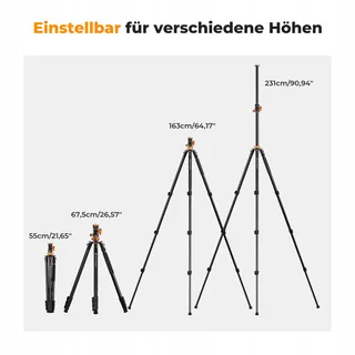 K&F CONCEPT Videostatief 231cm Fluid Head DSLR Camera — miniatuur 7