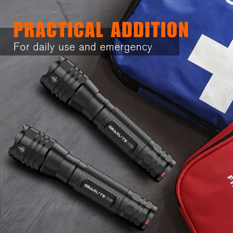 GEARLITE LED Zaklamp 4000 Lumen 5 Standen IP65 2-Pack — foto 6