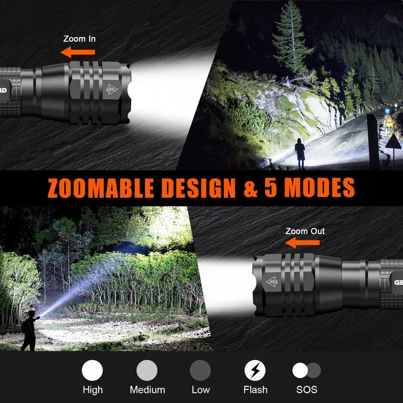 GEARLITE LED Zaklamp 4000 Lumen 5 Standen IP65 2-Pack — foto 11