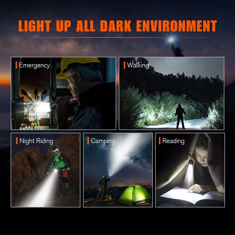 GEARLITE LED Zaklamp 4000 Lumen 5 Standen IP65 2-Pack — foto 5