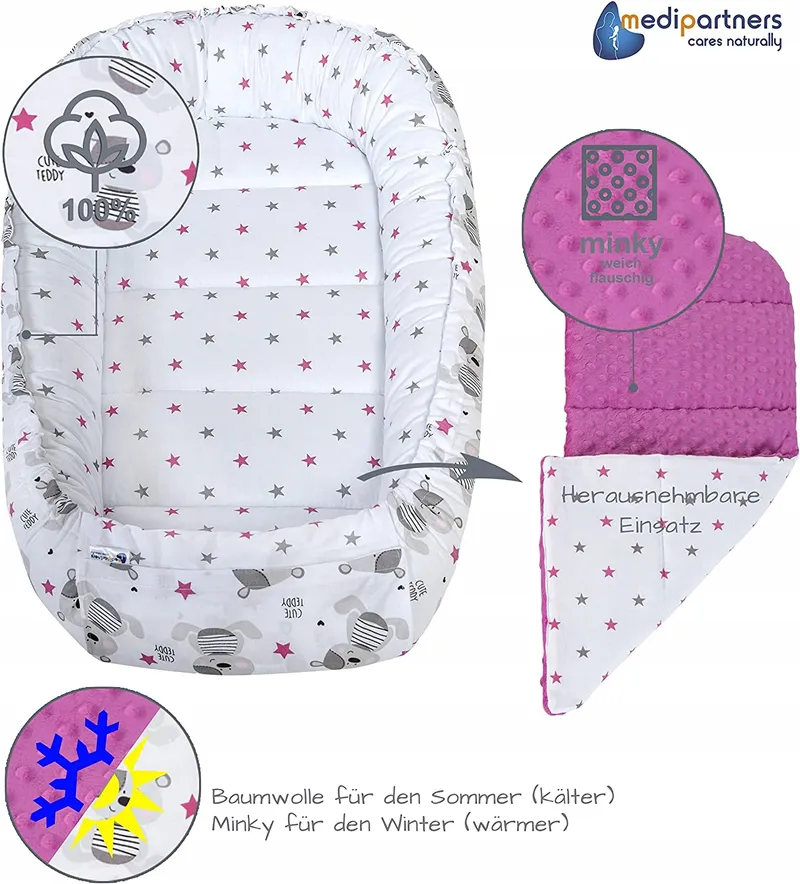 MEDI PARTNERS Babynest Set 100x60x15 100% Katoen — foto 14