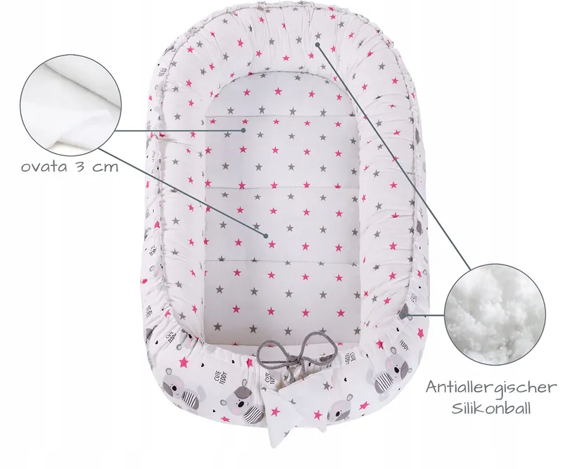 MEDI PARTNERS Babynest Set 100x60x15 100% Katoen — foto 8