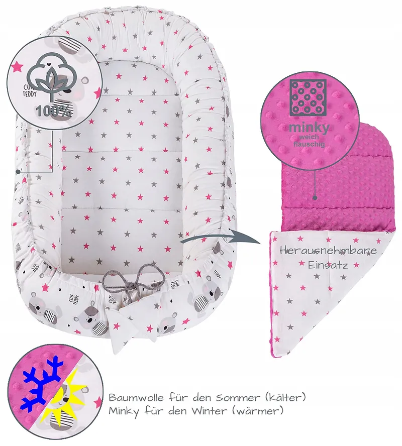 MEDI PARTNERS Babynest Set 100x60x15 100% Katoen — foto 6