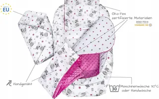 MEDI PARTNERS Babynest Set 100x60x15 100% Katoen — miniatuur 16