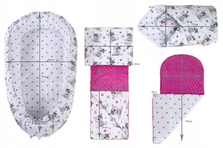 MEDI PARTNERS Babynest Set 100x60x15 100% Katoen — miniatuur 2