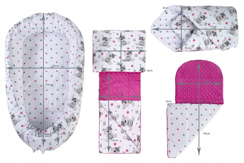 MEDI PARTNERS Babynest Set 100x60x15 100% Katoen — foto 2