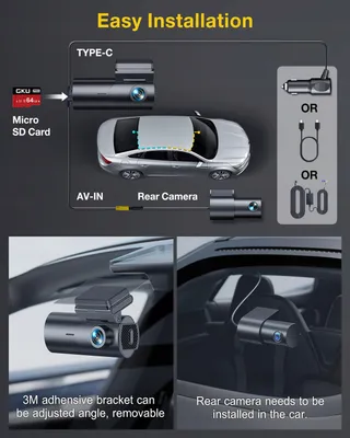 GKU Dashcam 4K Voor Achter WiFi GPS 64GB Nachtzicht — miniatuur 7