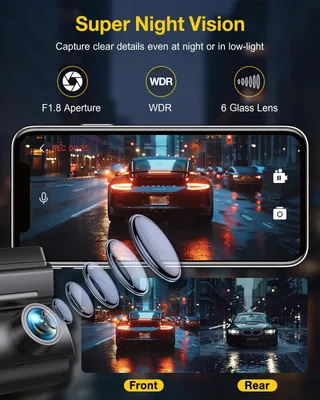 GKU Dashcam 4K Voor Achter WiFi GPS 64GB Nachtzicht — miniatuur 5