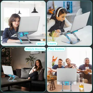 LPUNCD Ergonomische Laptopstandaard RGB Ventilator 10-17 Inch — miniatuur 8