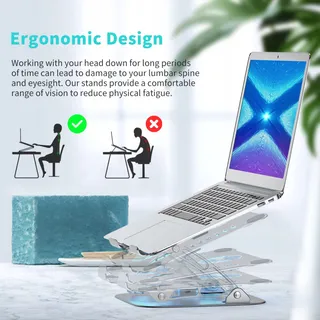 LPUNCD Ergonomische Laptopstandaard RGB Ventilator 10-17 Inch — miniatuur 4