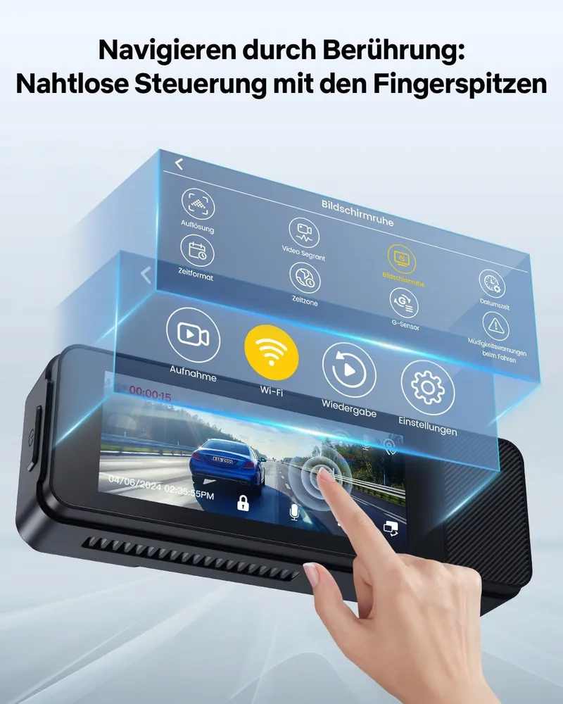 GKU Dashcam 4K 2K Touchscreen GPS WiFi 64GB SD-kaart — foto 3