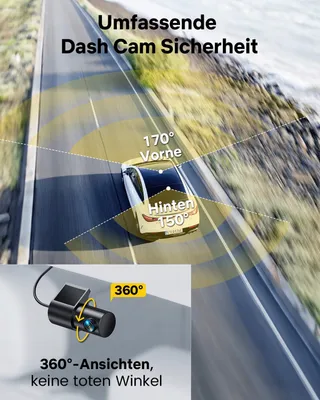 GKU Dashcam 4K 2K Touchscreen GPS WiFi 64GB SD-kaart — miniatuur 4