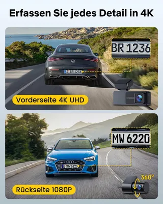 GKU Dashcam 4K 2K Touchscreen GPS WiFi 64GB SD-kaart — miniatuur 2