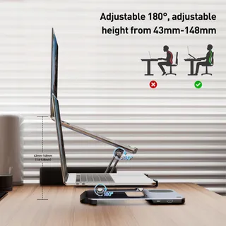 BENFEI Aluminium Laptopstandaard USB C 6-in-1 MagSafe — miniatuur 7