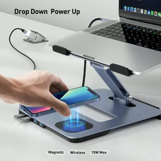 BENFEI Aluminium Laptopstandaard USB C 6-in-1 MagSafe — miniatuur 5