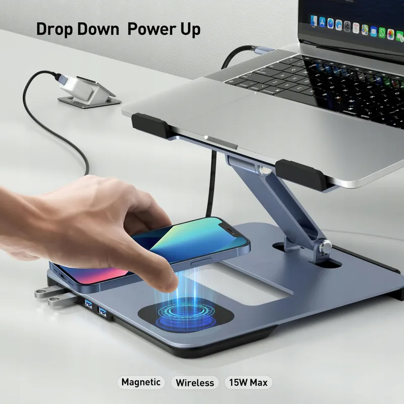 BENFEI Aluminium Laptopstandaard USB C 6-in-1 MagSafe — foto 5