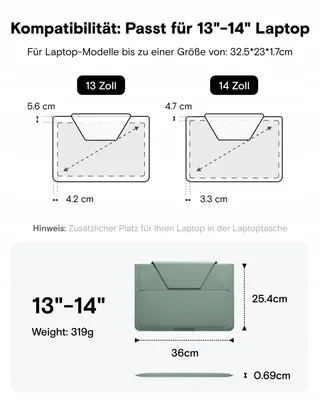 MOFT Laptoptas En Standaard 13-14 Inch Vegan Leer Zwart — miniatuur 6