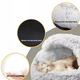 SUOXU Kalmerend Pluche Kattenbed Donut 50x50cm — miniatuur 3