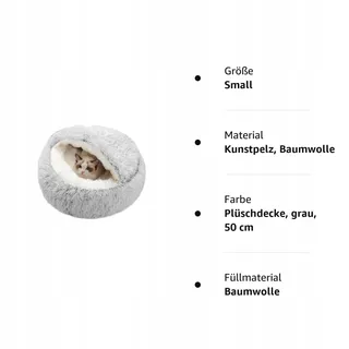 SUOXU Kalmerend Pluche Kattenbed Donut 50x50cm — miniatuur 8