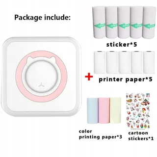 WANGCL Mini Draagbare Inktloze Fotoprinter iOS Android Roze — miniatuur 7