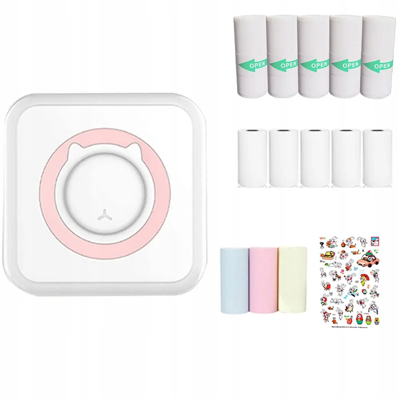 WANGCL Mini Draagbare Inktloze Fotoprinter iOS Android Roze — foto 1