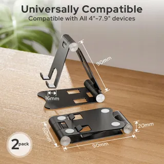 ZIVACATE Telefoonstandaard 2 Stuks Verstelbaar Opvouwbaar Aluminium — miniatuur 6