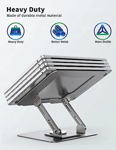 SOUNDANCE Laptopstandaard 360° Draaibaar Ergonomisch Zilver — foto 4