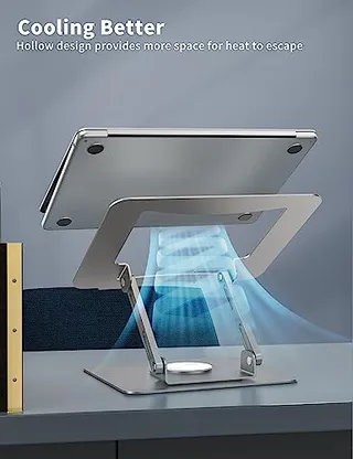 SOUNDANCE Laptopstandaard 360° Draaibaar Ergonomisch Zilver — miniatuur 6