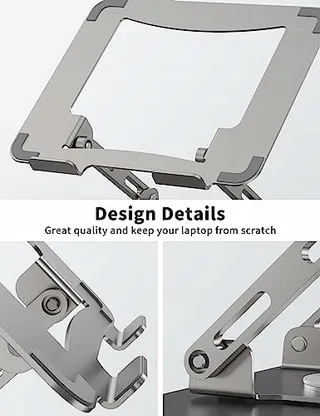 SOUNDANCE Laptopstandaard 360° Draaibaar Ergonomisch Zilver — miniatuur 5