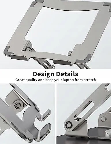 SOUNDANCE Laptopstandaard 360° Draaibaar Ergonomisch Zilver — foto 5