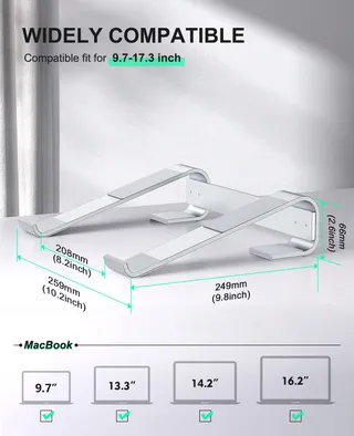 GLANGEH Aluminium Laptopstandaard Ergonomisch Verstelbaar 10-16 inch — miniatuur 9