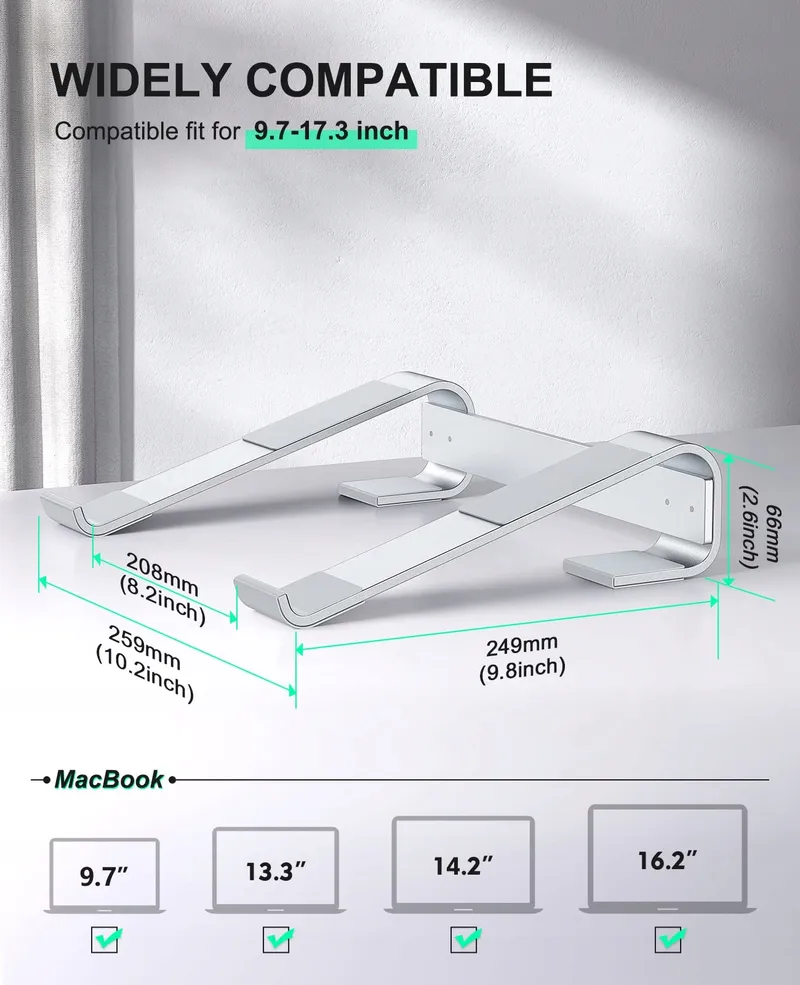 GLANGEH Aluminium Laptopstandaard Ergonomisch Verstelbaar 10-16 inch — foto 9
