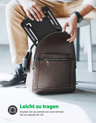 GLANGEH Aluminium Laptopstandaard Ergonomisch Verstelbaar 10-16 inch — miniatuur 5