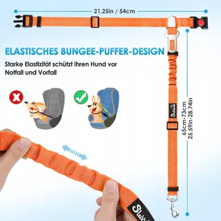 SLOWTON Hondengordel Auto 2-in-1 Verstelbaar Reflecterend — miniatuur 7